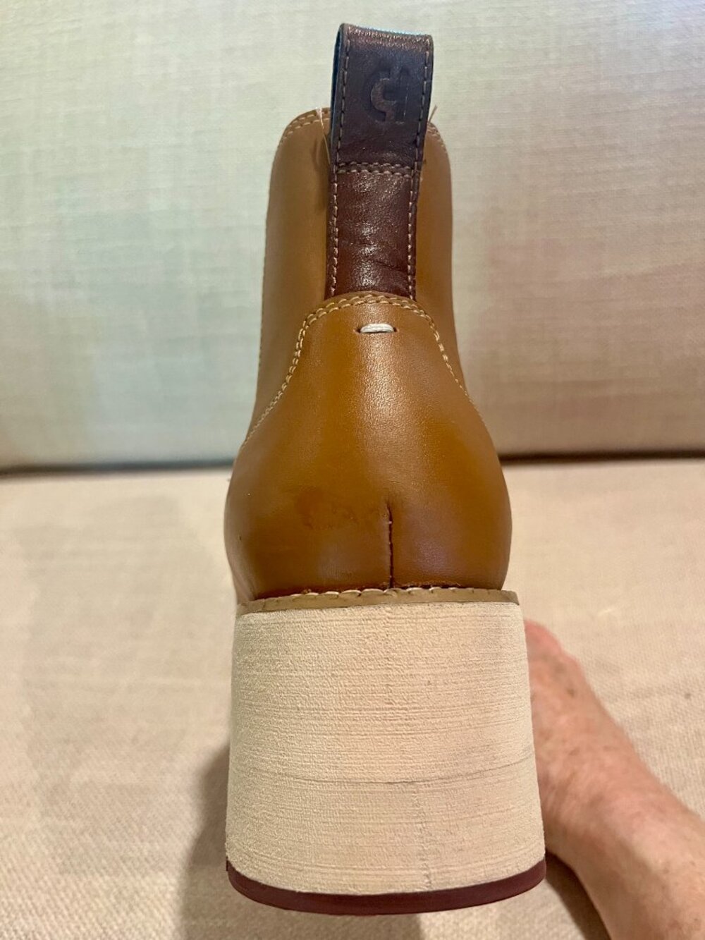 Cole Haan ZeroGrand City Wedge Chelsea Boot Tan Leather Ankle Bootie - Picture 13 of 14